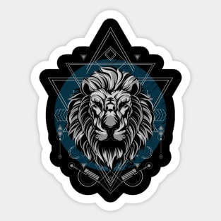 Lion / Urban Streetwear / White Lion and Ornaments Sticker